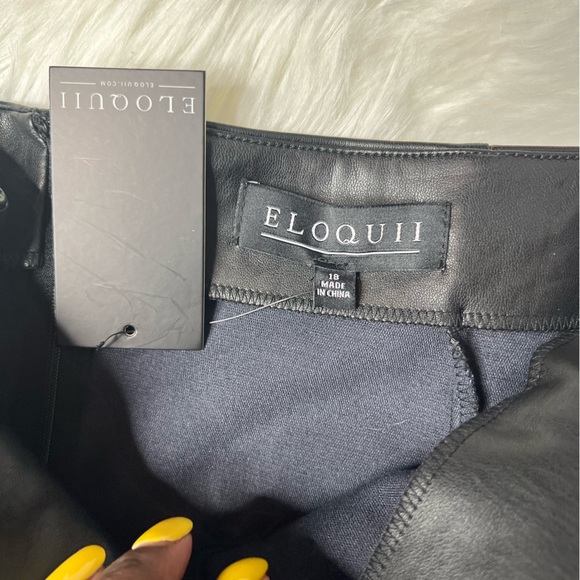 Tie Faux Front Leather Mini Skirt - Picture 5 of 5